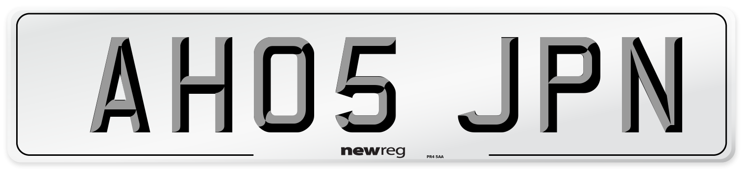AH05 JPN Number Plate from New Reg